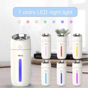 img 3 attached to 🌬️ Sichy Mini Portable Cordless Humidifier - Small Cool Mist Travel Humidifier with 7 Colors LED Light, USB Rechargeable Personal Desktop Humidifier for Baby Bedroom, Travel, Office, Home, Car