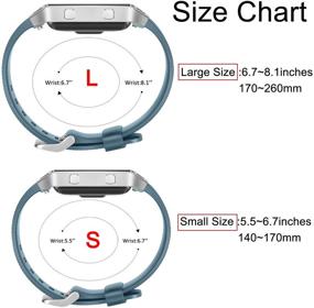 img 1 attached to 📱 3 пакета силиконовых ремешков для Fitbit Blaze - Запасные спортивные браслеты для женщин и мужчин - Большие, Серебряные, Черные, Сланцевые.