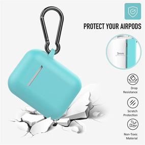 img 3 attached to Защитный силиконовый чехол Coffea с брелоком для Apple AirPods 2 (Бискай-зеленый)