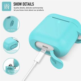 img 1 attached to Защитный силиконовый чехол Coffea с брелоком для Apple AirPods 2 (Бискай-зеленый)