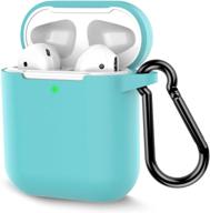 защитный силиконовый чехол coffea с брелоком для apple airpods 2 (бискай-зеленый) логотип