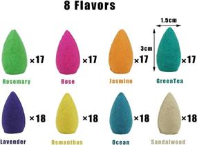 img 3 attached to 🌿 140PCS 8 Assorted Natural Scents Backflow Incense Cones Waterfall Incense Cones Gift Set - Perfect for Spa, Yoga, Meditation, and Aromatherapy Sessions