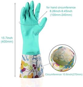 img 3 attached to 🧤 Non-Slip Reusable Latex Gloves for Dishwashing, Laundry, and Kitchen Cleaning - Aixingyun Household Cleaning Gloves with Waterproof PU Coating