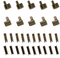 🔗 leekayer antique brass zipper repair kit: 20 sets of #5 zipper latch slider retainer with metal insertion pin and bottom stopper logo