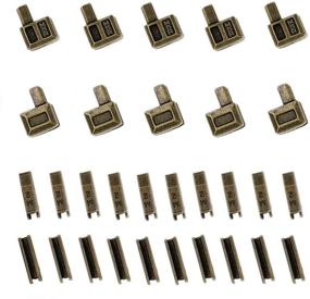 img 4 attached to 🔗 Leekayer Antique Brass Zipper Repair Kit: 20 Sets of #5 Zipper Latch Slider Retainer with Metal Insertion Pin and Bottom Stopper