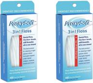 optimal teeth flossing: dental floss with proxy brush and threader - 3-in-1 pre-cut threader floss for daily dental hygiene, 2 packs - proxysoft logo