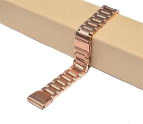 img 3 attached to 📿 YOOSIDE 20mm Rose Gold Stainless Steel Watch Band for Garmin Fenix 5S/5S Plus - QuickFit Metal Replacement Strap, Fits Wrist 4.7-8.2 inch