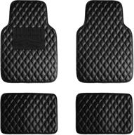 🧱 fh group premium carpet floor mats with heel pad, diamond pattern (black, f12002) logo