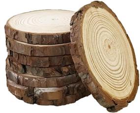 img 4 attached to 🪵 MAOM Natural Wood Slices Set of 7 - 4.3-4.7" Diameter, 3/5" Thickness Wood Discs Circles for DIY Crafts, Home Decoration, Wedding Decor - Artistic Craft Supplies