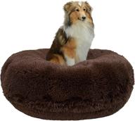 🐻 bessie and barnie signature grizzly bear luxury shag extra plush faux fur bagel pet / dog bed: ultimate comfort in multiple sizes logo