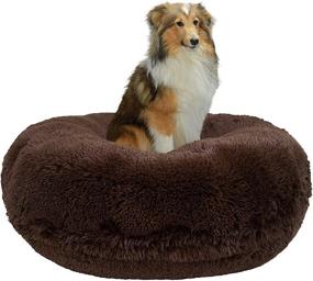 img 4 attached to 🐻 Bessie and Barnie Signature Grizzly Bear Luxury Shag Extra Plush Faux Fur Bagel Pet / Dog Bed: Ultimate Comfort in Multiple Sizes