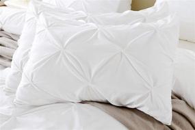 img 3 attached to 🛏️ White Pinch Pleated Standard Pillow Shams Set of 2 - 500 Thread Count Soft Natural Cotton Standard Shams 20X26 - Hotel Class Stich Decorative Standard Size Bed Pillow Shams