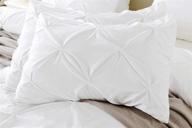 🛏️ white pinch pleated standard pillow shams set of 2 - 500 thread count soft natural cotton standard shams 20x26 - hotel class stich decorative standard size bed pillow shams logo