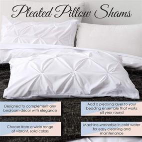 img 1 attached to 🛏️ White Pinch Pleated Standard Pillow Shams Set of 2 - 500 Thread Count Soft Natural Cotton Standard Shams 20X26 - Hotel Class Stich Decorative Standard Size Bed Pillow Shams