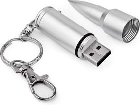 img 1 attached to RAOYI New 3D Bullet Flash Drive USB Flash Pen Drive Memory With Key Chain (64GB