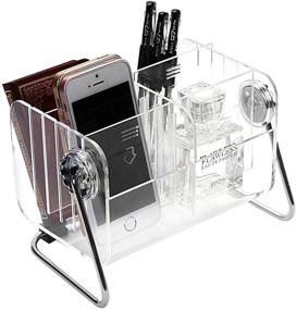 img 3 attached to 📺 Sky Piea Clear Acrylic Remote Control Caddy Organizer - 6 Slot Media Storage Holder