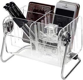 img 2 attached to 📺 Sky Piea Clear Acrylic Remote Control Caddy Organizer - 6 Slot Media Storage Holder