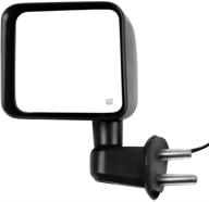 🔍 eccpp driver side mirror, power heated rear view mirrors for jeep wrangler - black, left, manual fold (2007-2017) logo