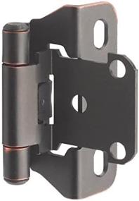 img 3 attached to Amerock 1/4 inch Overlay Hinge, Oil Rubbed Bronze 🔩 - 2 Pack, Self-Closing & Partial Wrap Cabinet Door Hinge