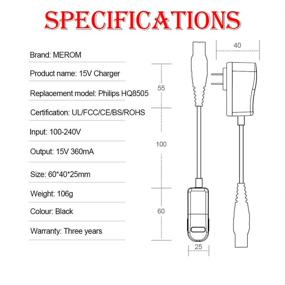 img 3 attached to MEROM 15V Charger: Power up 🔌 Philips Norelco HQ8505 Shaver, Multigroom Trimmer & More!