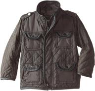 urban republic quilted leather charcoal boys' clothing for jackets & coats logo