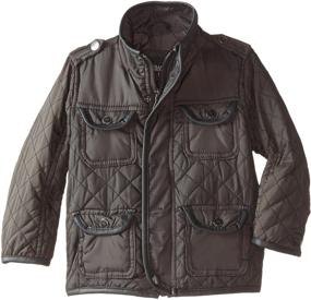 img 1 attached to Urban Republic Quilted Leather Charcoal Boys' Clothing for Jackets & Coats