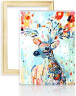 🎨 colorful deer paint by number kit: diy oil painting for adults & kids - decalmile 16"x20" canvas art (40x50cm) with frame logo