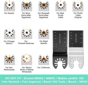 img 3 attached to 🔧 Protoiya 87 PCS Oscillating Tool Blades: Premium Wood, Metal & Plastic Saw Blades with Quick Release. Compatible with Dewalt, Milwaukee, Makita, Ryobi, Rockwell, Bosch. Includes Sandpaper.