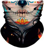 👻 ntbokw bandana face mask - 3d skull skeleton design for sun, wind, and dust protection during motorcycle riding, biking, fishing, hunting, festival rave parties and outdoor activities - unisex neck gaiter scarf mask logo