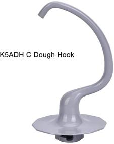 img 3 attached to 🍞 Grey Coated C Dough Hook Attachments for KitchenAid Mixer- K5ADH, Designed for 5 Quart Bowl-Lift Stand Mixers K4SS K5SS KSM5 KSM50