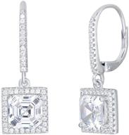 fancime rhodium plated square cz small hoop earrings: elegant fashion jewelry for women and girls logo