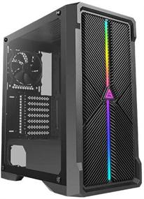 img 4 attached to 🎮 Antec NX420 Mid Tower ATX Gaming Case, Black - 360mm Front & 240mm Top Radiator Support, Tempered Glass Side Panel, USB 3.0 - Includes 1x120mm Regular Fan