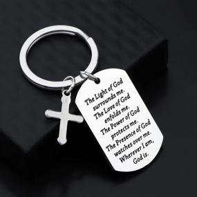 img 1 attached to Christian Gifts Prayer for Protection Keychain - Religious Pastor Gifts for Christians - Gzrlyf