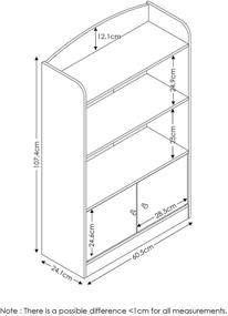 img 3 attached to 📘 Stylish Light Blue FURINNO Kidkanac Bookshelf with Storage Cabinet