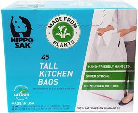 img 4 attached to 🦛 Hippo Sak Tall Kitchen Bags with Handles, 13 Gallon - Plant Based (45 Count)