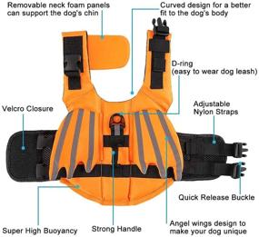 img 2 attached to 🐶 Chin Lift Dog Life Jacket Vests: Blue Orange Mermaid Shark Life Jacket for Swimming - Sizes for Small, Medium & Large Dogs - Perfect Water Vest for Boating, Canoeing & Beach