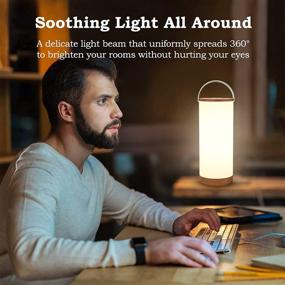 img 1 attached to 💡 Portable Cordless Table Lamp with Memory Function and 4000mAh Battery – Dimmable Night Light for Bedroom, Living Room, Office, Outdoor Camping – Rechargeable, Touch Sensor