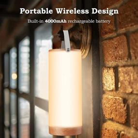 img 3 attached to 💡 Portable Cordless Table Lamp with Memory Function and 4000mAh Battery – Dimmable Night Light for Bedroom, Living Room, Office, Outdoor Camping – Rechargeable, Touch Sensor