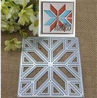 🎄 christmas diagonal quilt metal die cuts for diy scrapbooking album decorative embossing paper dies, frame flower cutting dies, festival card making stencils logo