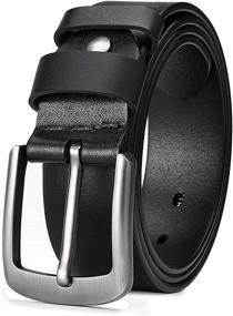img 4 attached to TEVIKOL Leather Casual Single Buckle Men's Accessories and Belts