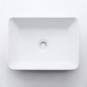 img 2 attached to 🚽 KES 16x12 White Rectangle Vessel Sink - Above Counter Porcelain Ceramic Bathroom Sink Bowl, Small Size BVS110S40