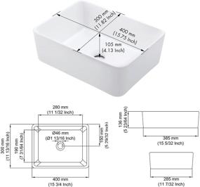 img 1 attached to 🚽 KES 16x12 White Rectangle Vessel Sink - Above Counter Porcelain Ceramic Bathroom Sink Bowl, Small Size BVS110S40