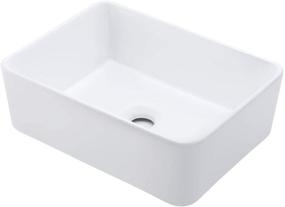 img 4 attached to 🚽 KES 16x12 White Rectangle Vessel Sink - Above Counter Porcelain Ceramic Bathroom Sink Bowl, Small Size BVS110S40