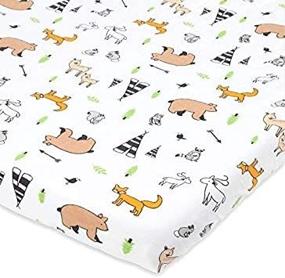 img 1 attached to 🛏️ Soft Jersey Cotton Graco Pack n Play Fitted Sheet – Woodland Playard Sheet – Cuddly Cubs Mini Crib Sheet for Boy or Girl – 1 Piece