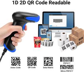 img 1 attached to Tera HW0002: Fully Upgraded Wireless 2D QR Barcode Scanner - Bluetooth, 2.4GHz Wireless, USB Wired - Stand Included - Connects to Smart Phones, Tablets, PCs - Image Bar Code Reader