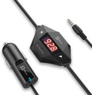 📻 jetech wireless fm transmitter car kit for smart phones: 3.5mm audio plug, car charger, black logo