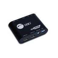 siig 1x2 hdmi 2.0 splitter 4k 60hz with hdmi audio extractor - auto downscaling (4k and 1080p mixed output) - hdcp 2.2, 18gbps, yuv 4:4:4, 3d, edid - supports various audio formats - 1 input 2 output (ce-h24x11-s1) logo