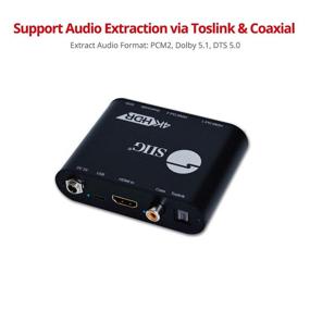 img 2 attached to SIIG 1x2 HDMI 2.0 Splitter 4K 60Hz with HDMI Audio Extractor - Auto Downscaling (4K and 1080p Mixed Output) - HDCP 2.2, 18Gbps, YUV 4:4:4, 3D, EDID - Supports Various Audio Formats - 1 Input 2 Output (CE-H24X11-S1)