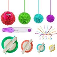 sets diy pompoms contain scissors knitting logo