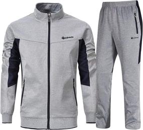 img 4 attached to 👕 YSENTO Men's Tracksuits: Stylish Sports Sweatsuits with Full Zip Jackets, Athletic Pants, and Convenient Zipper Pockets